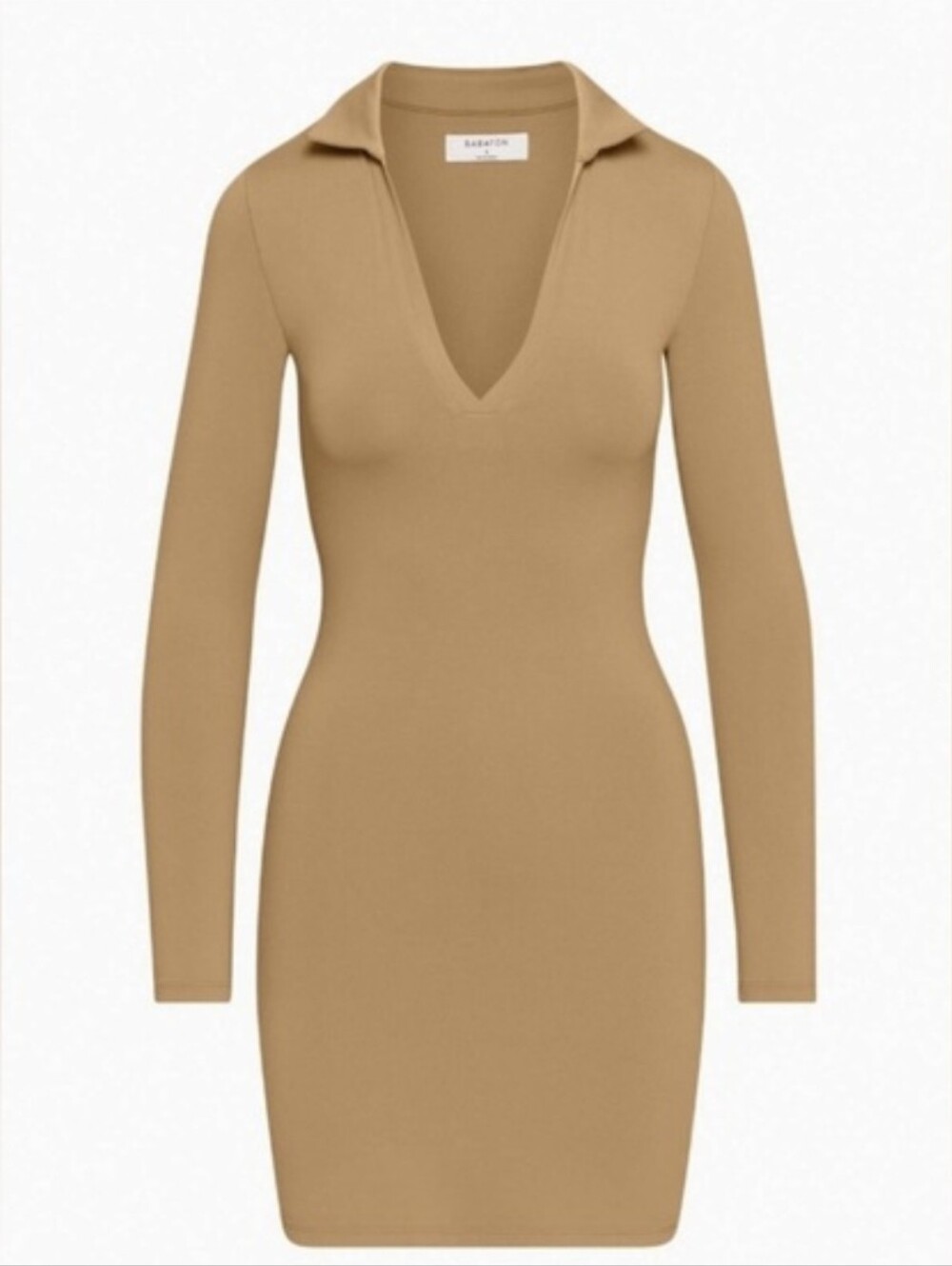 Aritzia Babaton Contour Polo Longsleeve Dress Epicurean Brown - Sz XL